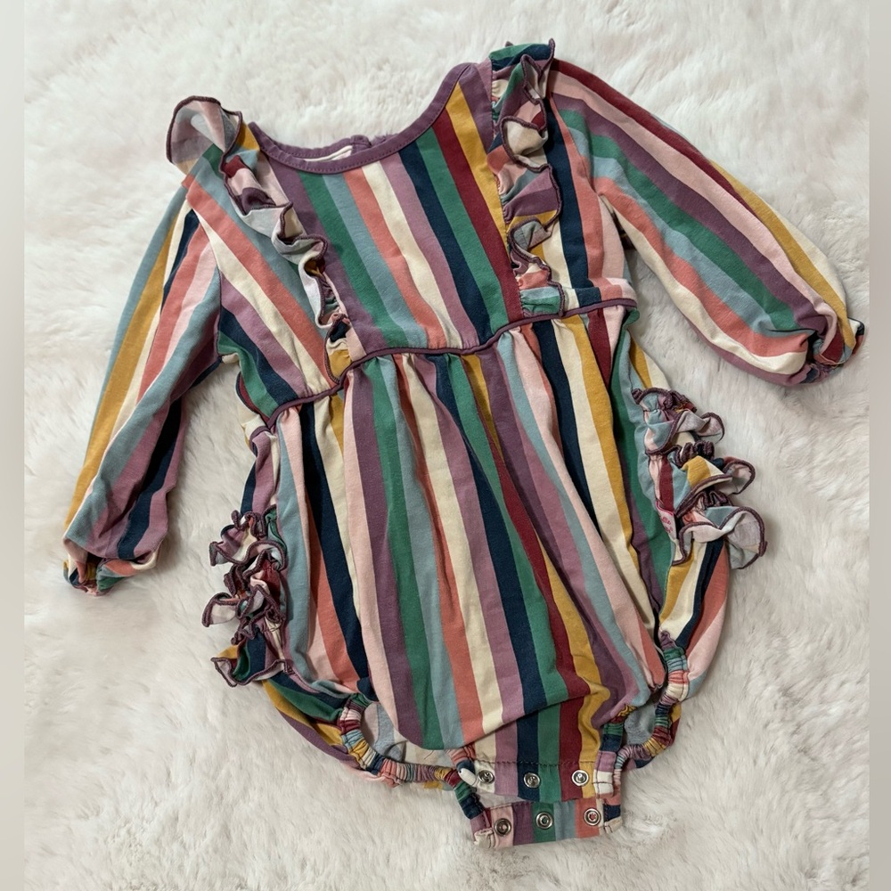 Ruffle Butts Multicolor Striped Bodysuit